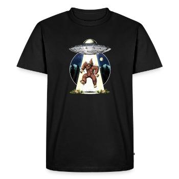 Bigfoot Alien Abduction - Men's Premium Organic T-Shirt - black - Front - Nico (187cm)