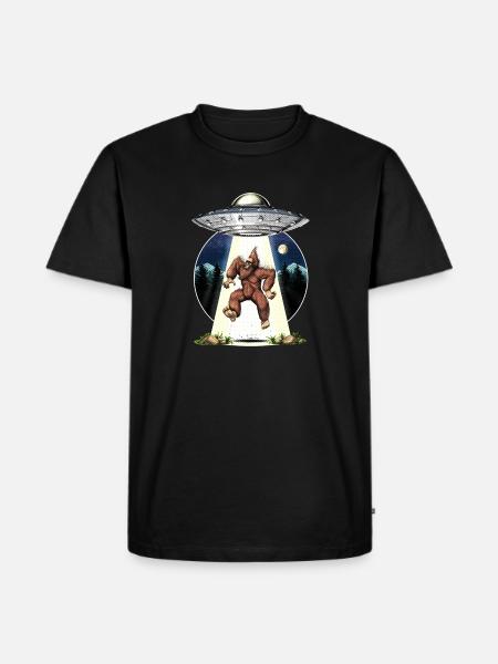 Bigfoot Alien Abduction - Men's Premium Organic T-Shirt - black