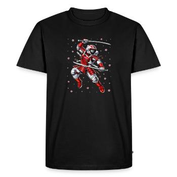 Guerrier samouraï astronaute - T-shirt Premium bio Homme - noir - Devant - Nico (187cm)