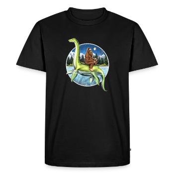 Bigfoot Loch Ness Monster Fishing - T-shirt Premium bio Homme - noir - Devant - Nico (187cm)