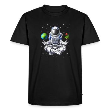 Méditation d’astronaute de l’espace - T-shirt Premium bio Homme - noir - Devant - Nico (187cm)