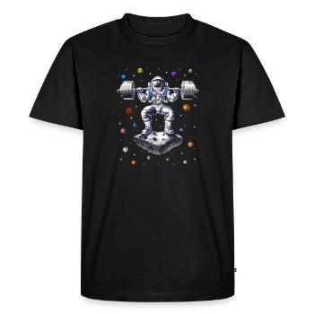 Squats de fitness d’astronaute - T-shirt Premium bio Homme - noir - Devant - Nico (187cm)