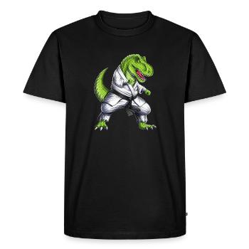 Karaté Dinosaure T-Rex - T-shirt Premium bio Homme - noir - Devant - Nico (187cm)