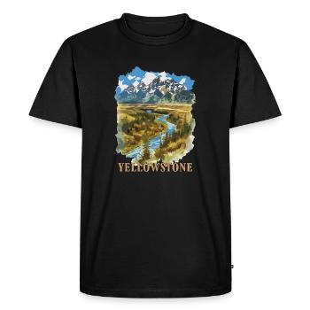 Cowboy Riding Horse Yellowstone TV Series Y Rip - Men's Premium Organic T-Shirt - black - Front - Nico (187cm)