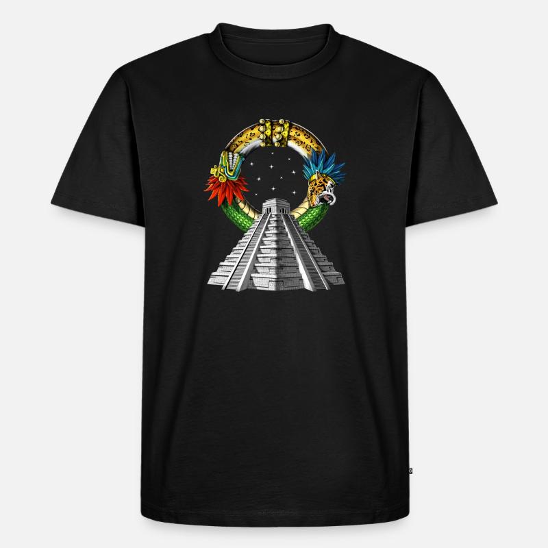 Antike aztekische Pyramide - Männer Premium Bio T-Shirt - Schwarz