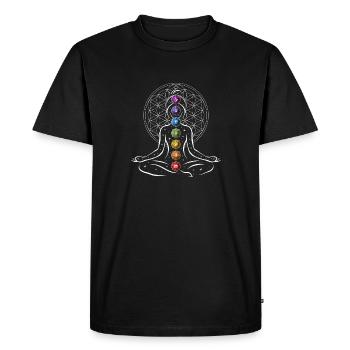 Meditation Chakra - Men's Premium Organic T-Shirt - black - Front - Nico (187cm)