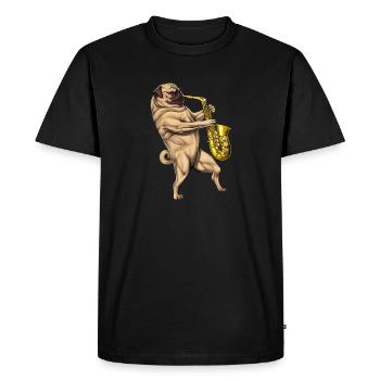Saxophoniste carlin - T-shirt Premium bio Homme - noir - Devant - Nico (187cm)