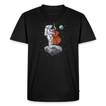 Astronaute Contrebassiste - T-shirt Premium bio Homme - noir - Devant - Nico (187cm)