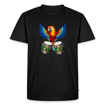 Perroquet brésilien - T-shirt Premium bio Homme - noir - Devant - Nico (187cm)