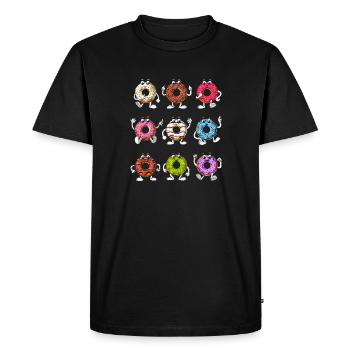 Beignets drôles - T-shirt Premium bio Homme - noir - Devant - Nico (187cm)