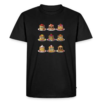 Funny Pancakes - Men's Premium Organic T-Shirt - black - Front - Nico (187cm)