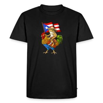 Coq d’équitation coq coquin - T-shirt Premium bio Homme - noir - Devant - Nico (187cm)