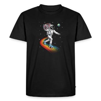 Astronaut Roller Skating - Men's Premium Organic T-Shirt - black - Front - Nico (187cm)