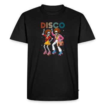 Disco Dance Party - Men's Premium Organic T-Shirt - black - Front - Nico (187cm)