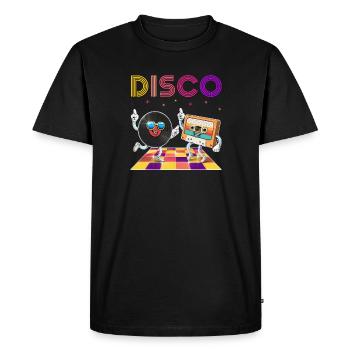 Retro Disco Dance Party - Men's Premium Organic T-Shirt - black - Front - Nico (187cm)