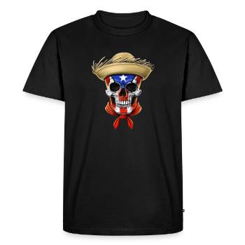 Crâne de Porto Rico - T-shirt Premium bio Homme - noir - Devant - Nico (187cm)