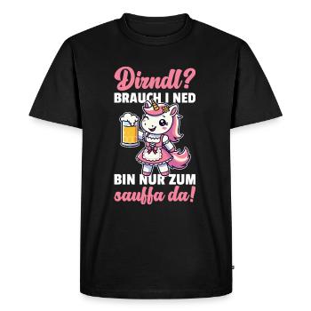 Licorne Dirndl Chemise Traditionnelle Costumes Traditionnels - T-shirt Premium bio Homme - noir - Devant - Nico (187cm)
