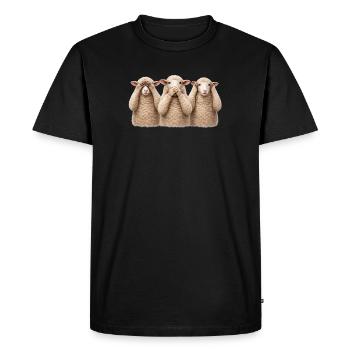 Les Trois Moutons - T-shirt Premium bio Homme - noir - Devant - Nico (187cm)