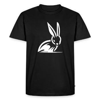Doux lapin de Pâques Lapin Portrat - T-shirt Premium bio Homme - noir - Devant - Nico (187cm)