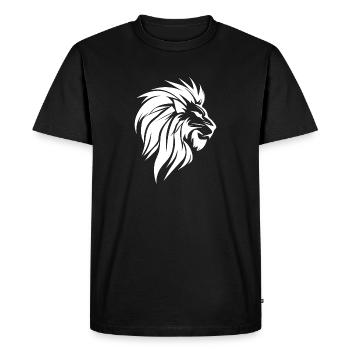 Evil Lion Head Tattoo Style Elegant Mane - T-shirt Premium bio Homme - noir - Devant - Nico (187cm)