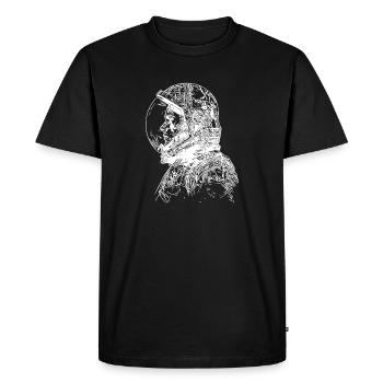 Cosmonaute vintage avec casque fermé - T-shirt Premium bio Homme - noir - Devant - Nico (187cm)