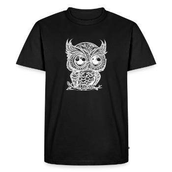 Little Cute Naughty Cuddle Zoo Owl - Men's Premium Organic T-Shirt - black - Front - Nico (187cm)