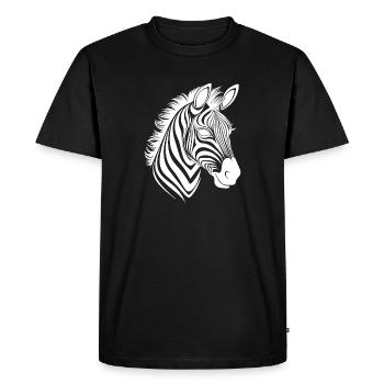 Zèbre élégant avec un beau motif rayé - T-shirt Premium bio Homme - noir - Devant - Nico (187cm)