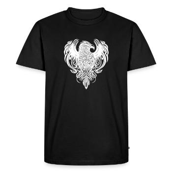 Eagle Head in Tattoo Cartoon Style Logo - Men's Premium Organic T-Shirt - black - Front - Nico (187cm)