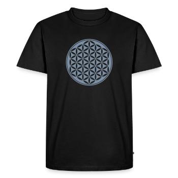 Flower of Life - Vector - 03, 1c, sacred geometry, - Men's Premium Organic T-Shirt - black - Front - Nico (187cm)