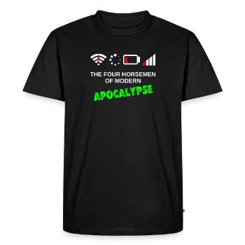 Les quatre cavaliers de l’apocalypse moderne - T-shirt Premium bio Homme - noir - Devant - Nico (187cm)