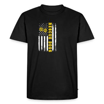 Rescue Dogs Dog Rescue American Flag Dog Adoption - Men's Premium Organic T-Shirt - black - Front - Nico (187cm)
