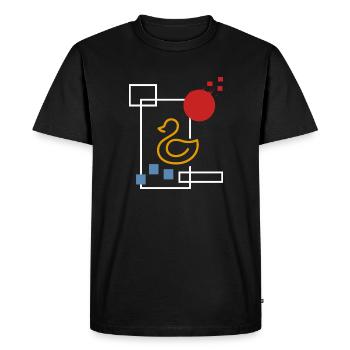 Canard « collection abstraite de canards » étang à canards domestiques - T-shirt Premium bio Homme - noir - Devant - Nico (187cm)