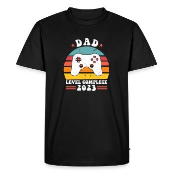 Niveau de papa complet 2023 Papa 2023 - T-shirt Premium bio Homme - noir - Devant - Nico (187cm)