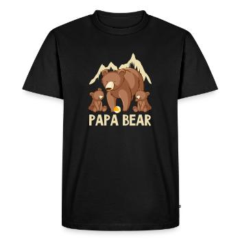Fête des pères Papabear Papa Drôle Rétro Vintage Papa - T-shirt Premium bio Homme - noir - Devant - Nico (187cm)