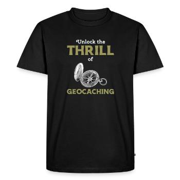 Unlock The Thrill Of Geocaching - Men's Premium Organic T-Shirt - black - Front - Nico (187cm)