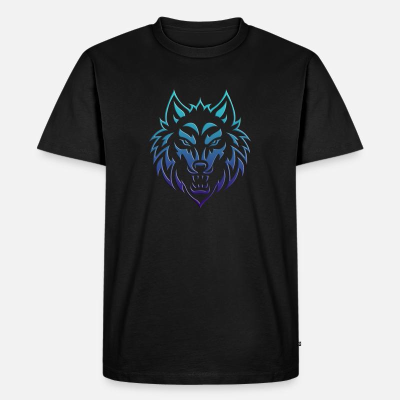 Wolf 2024 02 - Männer Premium Bio T-Shirt - Schwarz