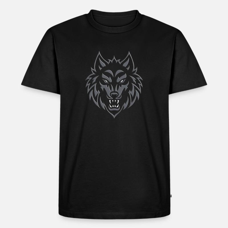 Wolf 2024 01 - Männer Premium Bio T-Shirt - Schwarz