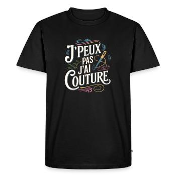J'peux pas j'ai couture - T-shirt Premium bio Homme - noir - Devant - Nico (187cm)