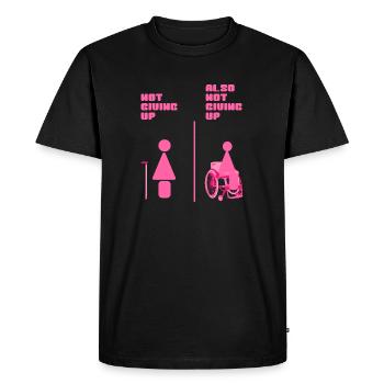 Not Giving Up – Accessibility Icons - Men's Premium Organic T-Shirt - black - Front - Nico (187cm)