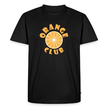 Orange Club - Men's Premium Organic T-Shirt - black - Front - Nico (187cm)