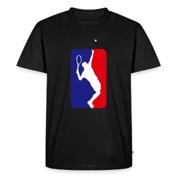Tennis Logo - T-shirt Premium bio Homme - noir - Devant - Nico (187cm)