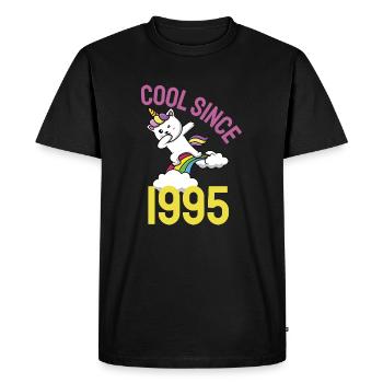 Cool since 1995 Dabbing cat 27th birthday - Men's Premium Organic T-Shirt - black - Front - Nico (187cm)