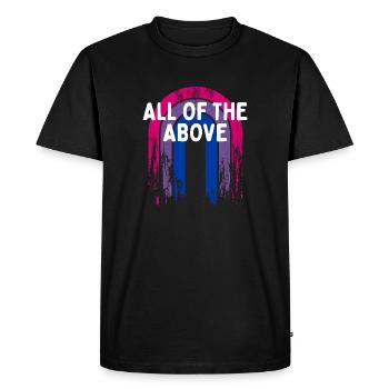 Toute la fierté bisexuelle LGBTQ Bi ci-dessus - T-shirt Premium bio Homme - noir - Devant - Nico (187cm)