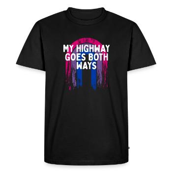 Mon autoroute va dans les deux sens Bisexuel LGBTQ Bi Pride - T-shirt Premium bio Homme - noir - Devant - Nico (187cm)