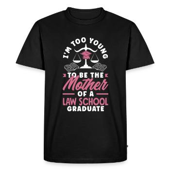 Trop jeune pour être mère d’une faculté de droit - T-shirt Premium bio Homme - noir - Devant - Nico (187cm)