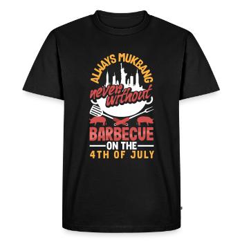 Mukbang et barbecue le 4 juillet - T-shirt Premium bio Homme - noir - Devant - Nico (187cm)