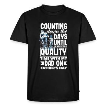 Compte à rebours des jours de la fête des pères - T-shirt Premium bio Homme - noir - Devant - Nico (187cm)