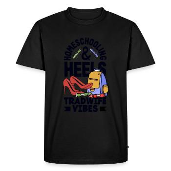 Classique Homeschool Maman Tradwife Homeschooling - T-shirt Premium bio Homme - noir - Devant - Nico (187cm)