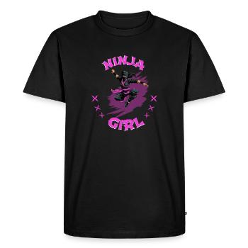 Charmant combattant ninja I Ninja Girl I Ninja - T-shirt Premium bio Homme - noir - Devant - Nico (187cm)