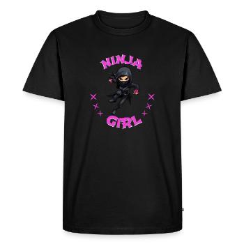 Charmant combattant ninja I Ninja Girl I Ninja - T-shirt Premium bio Homme - noir - Devant - Nico (187cm)